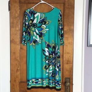 Sandra Darren dress w/ abstract flowers 16